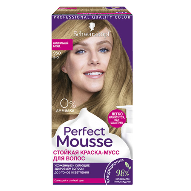 Краска-мусс для волос Perfect Mousse тон 950 (золотисто-русый)