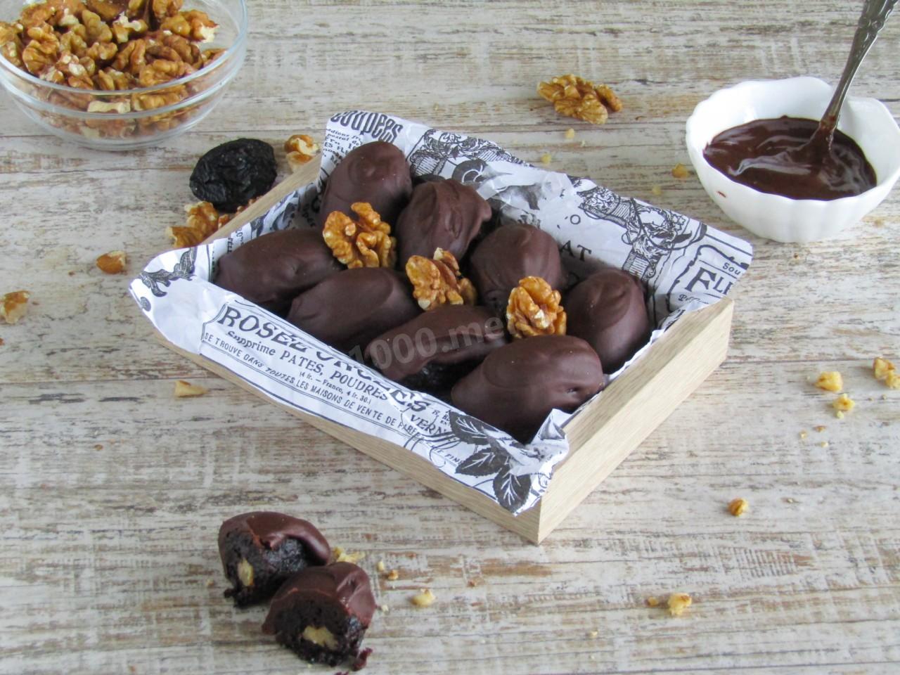 Чернослив в шоколаде, рецепты с фото домашних конфет с орехами